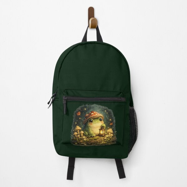 Item preview, Goblincore Frog with Mushroom Hat – Cute Forest Night Kawaii Art | Frog Lover Goblincore Gift designed and sold by irfanshikh.
