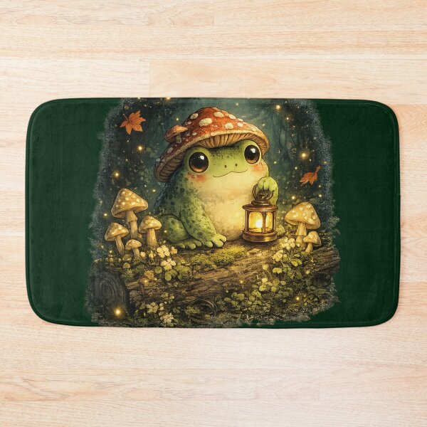 Item preview, Goblincore Frog with Mushroom Hat – Cute Forest Night Kawaii Art | Frog Lover Goblincore Gift designed and sold by irfanshikh.