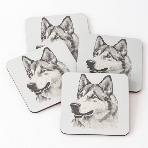 Item preview, Geometric Husky – Modern Pet Art designed and sold by Tklezardesigns.