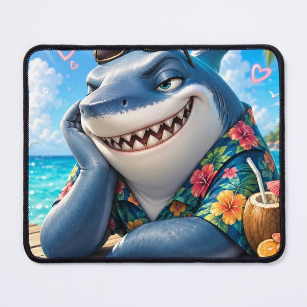Item preview, Vacation Mode Shark – Funny Hawaiian Beach Shark Kawaii Summer Cartoon designed and sold by MarekoraStudio.