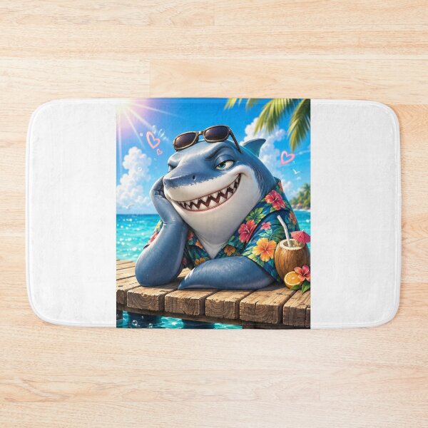 Item preview, Vacation Mode Shark – Funny Hawaiian Beach Shark Kawaii Summer Cartoon designed and sold by MarekoraStudio.