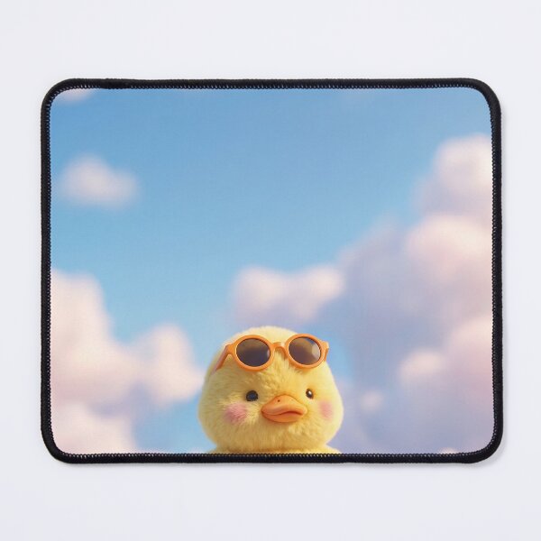 Item preview, Duckling sits on soft white clouds wearing cool orange sunglasses designed and sold by Crackio.