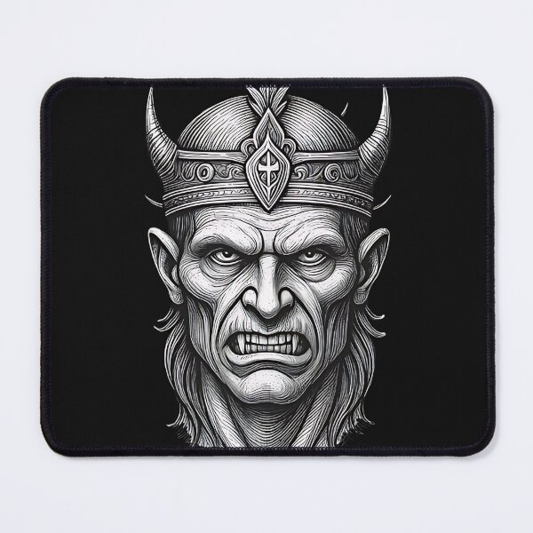 Item preview, Grimdark Horned Demon King | Ornate Vampire Lord Etching designed and sold by DarkOriginArts.