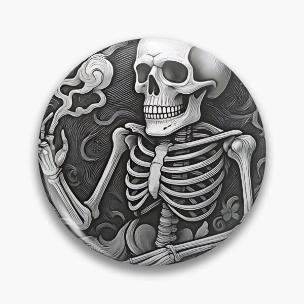 Item preview, Filósofo esqueleto fumando | Grabado gótico de vanitas designed and sold by DarkOriginArts.
