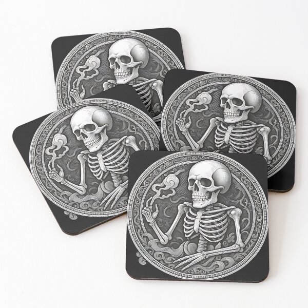 Item preview, Smoking Skeleton Philosopher | Gothic Vanitas Etching designed and sold by DarkOriginArts.
