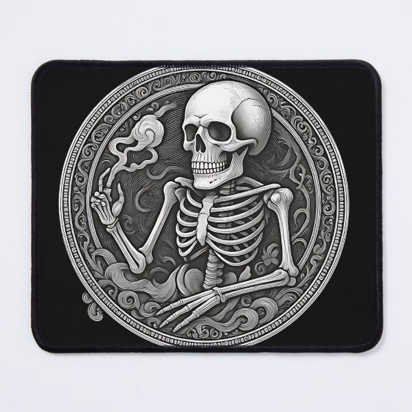 Item preview, Smoking Skeleton Philosopher | Gothic Vanitas Etching designed and sold by DarkOriginArts.