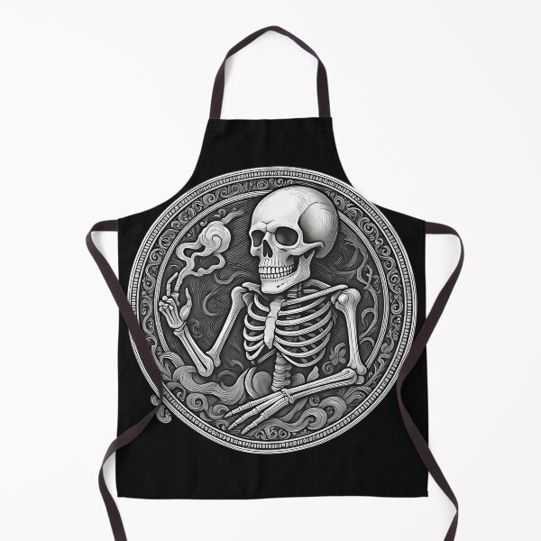 Item preview, Smoking Skeleton Philosopher | Gothic Vanitas Etching designed and sold by DarkOriginArts.