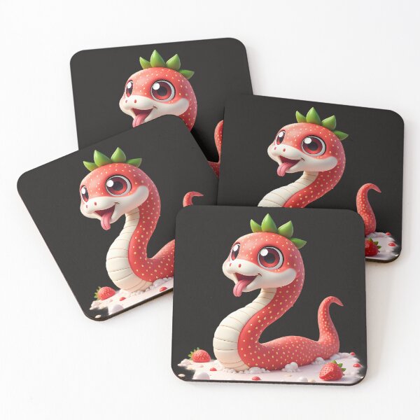 Item preview, Cute Strawberry Snake Cartoon Sticker | Kawaii 3D Fantasy Creature Art designed and sold by FeelFreeStore.
