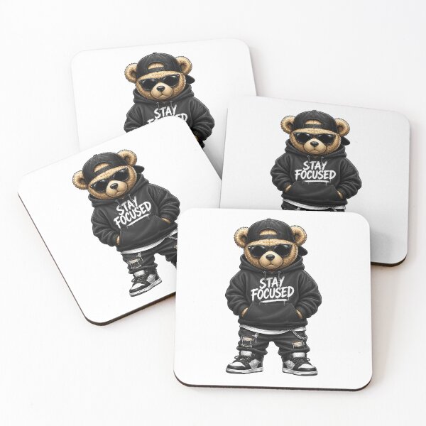 Item preview, Stay Focused Bear Pixel Art Streetwear Graphic designed and sold by Motel Mirage.