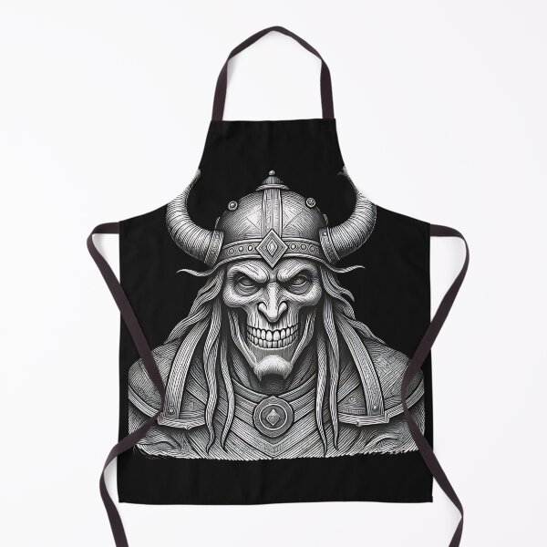 Item preview, Undead Viking Berserker | Horned Draugr Skull Etching designed and sold by DarkOriginArts.