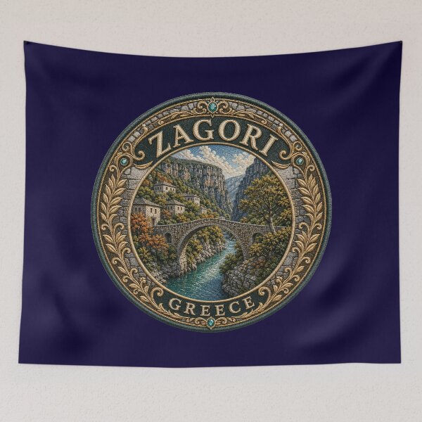 Item preview, Zagori, Greece – Stone arch bridge, mountain villages & autumn colors designed and sold by Girih.