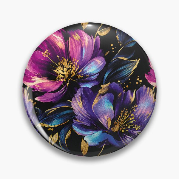 Artikelvorschau, Goldene Akzente, pinke lila violett blaue Acryl Blumen  entworfen und verkauft von ColdStarfish.