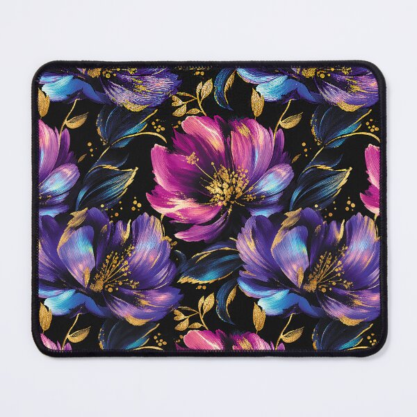Item preview, Golden accents, pink, purple, violet, blue acrylic flowers designed and sold by ColdStarfish.