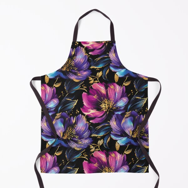 Item preview, Golden accents, pink, purple, violet, blue acrylic flowers designed and sold by ColdStarfish.