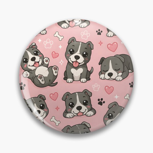 Item preview, Cute Kawaii American Staffordshire Terrier Puppies Pattern designed and sold by blankTeeShirt.