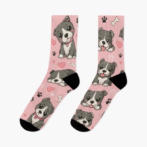 Item preview, Cute Kawaii American Staffordshire Terrier Puppies Pattern designed and sold by blankTeeShirt.