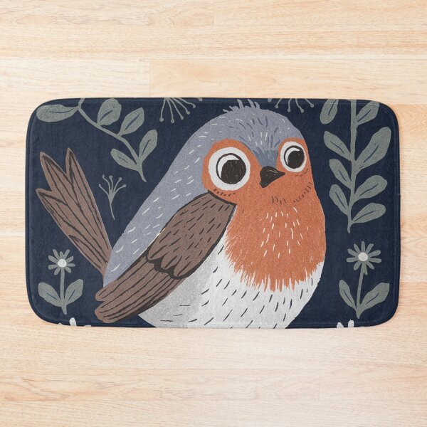 Item preview, Robin Bird Art | Botanical Woodland Bird designed and sold by Filora Atelier | Bird Art.