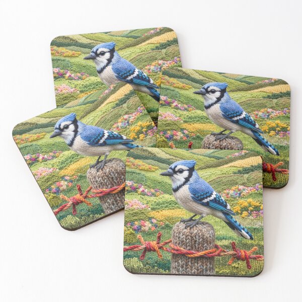 Item preview, Yarn Blue Jay on Yarn Fence Post designed and sold by Tridentulus.