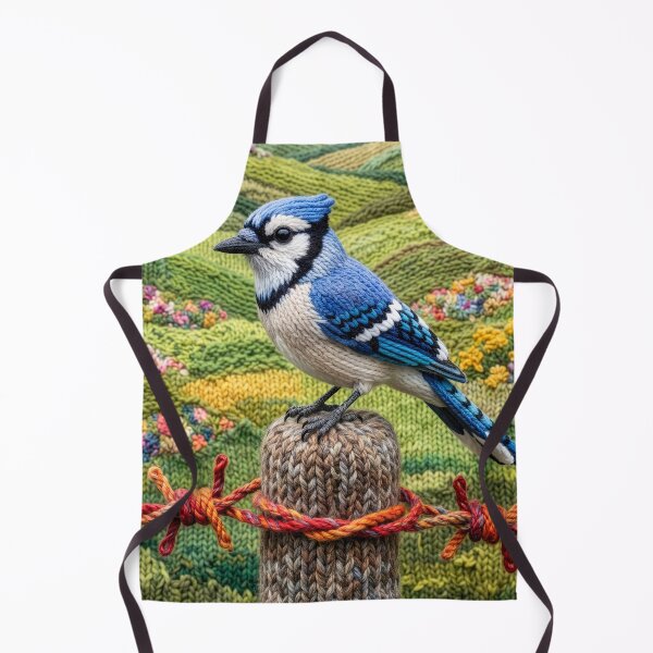 Item preview, Yarn Blue Jay on Yarn Fence Post designed and sold by Tridentulus.