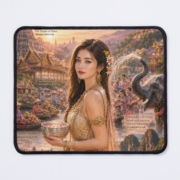 Item preview, Amazing Thailand Songkran Festival Travel Poster | Thai New Year Cultural Paradise Art designed and sold by Inkora-Art.