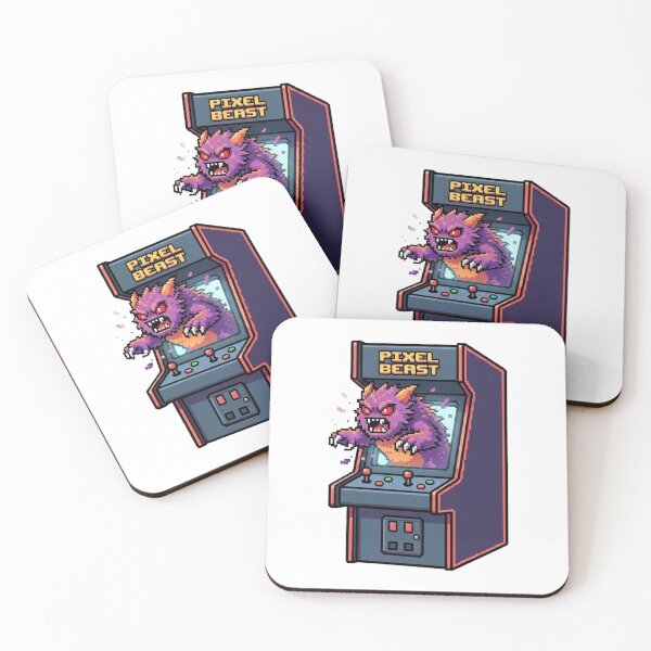 Item preview, Pixel Beast Arcade – Retro Monster Breaking Out of the Machine designed and sold by ChaosNest.