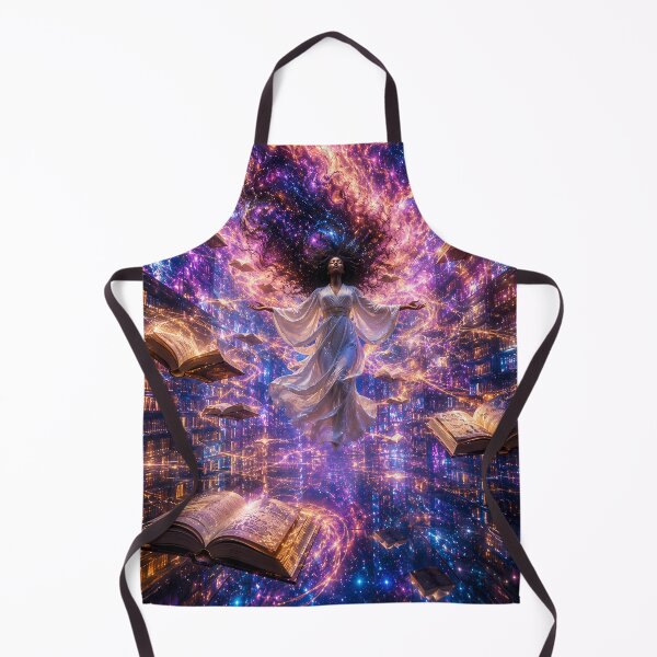 Item preview, Cosmic Library — Black Woman Floating in Universe of Knowledge Surrealist Space Art designed and sold by Bossygraphicske.