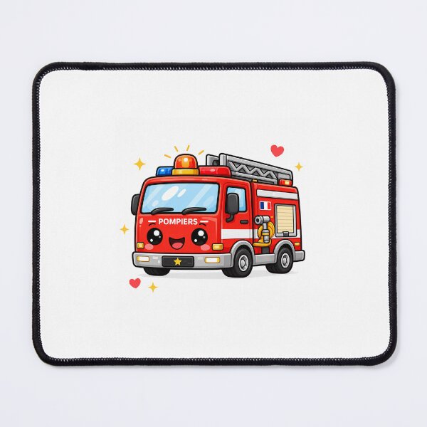 Item preview, kawaii fire truck designed and sold by Collection Touillette.