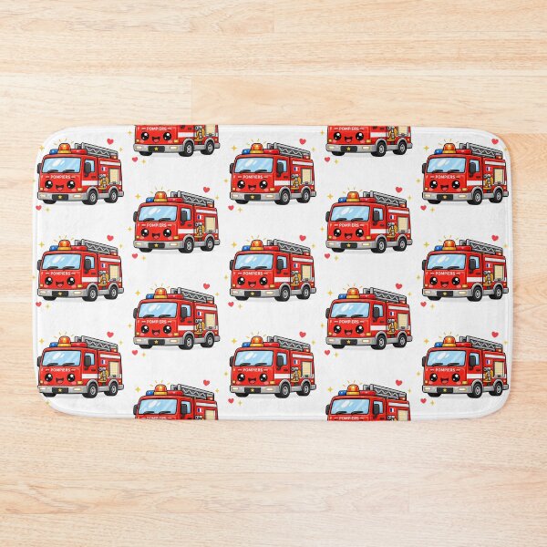 Item preview, kawaii fire truck designed and sold by Collection Touillette.