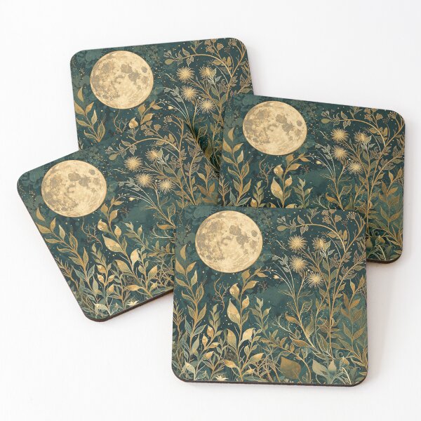 Item preview, Moon Botanical Art Nouveau Night Garden Illustration for Dreamy Decor Lovers designed and sold by RickE.