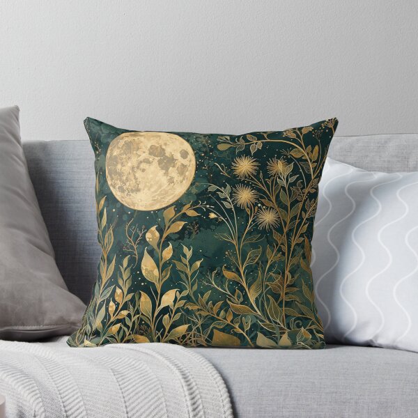 Item preview, Moon Botanical Art Nouveau Night Garden Illustration for Dreamy Decor Lovers designed and sold by RickE.