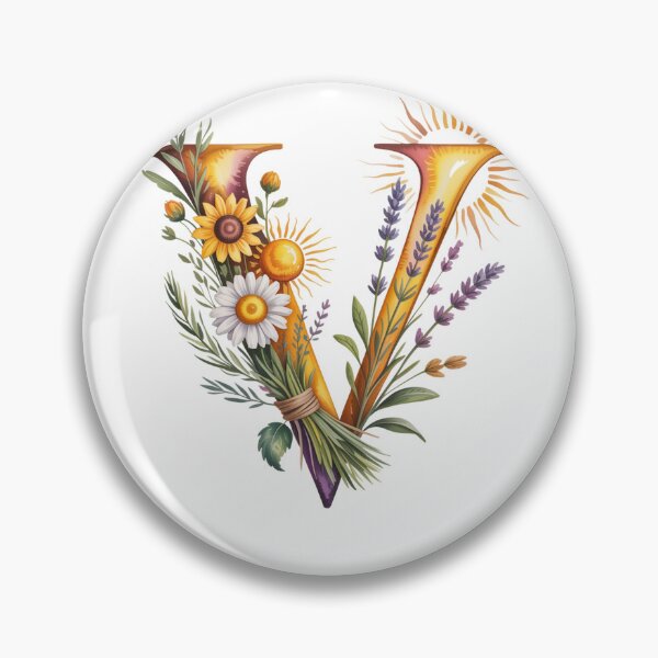 Item preview, Summer Solstice Letter V Monogram designed and sold by Heather Renees Designs.