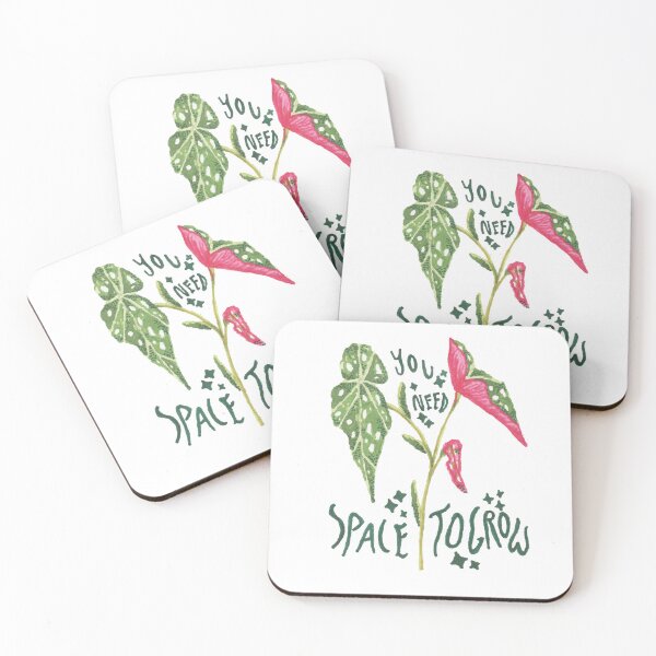 Item preview, "You Need Space To Grow" Begonia Whimsical Botanical Floral Design designed and sold by graviolajones.