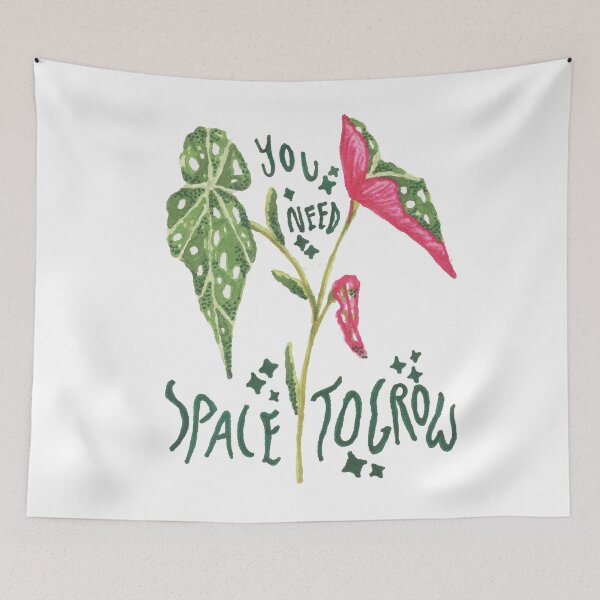 Item preview, "You Need Space To Grow" Begonia Whimsical Botanical Floral Design designed and sold by graviolajones.