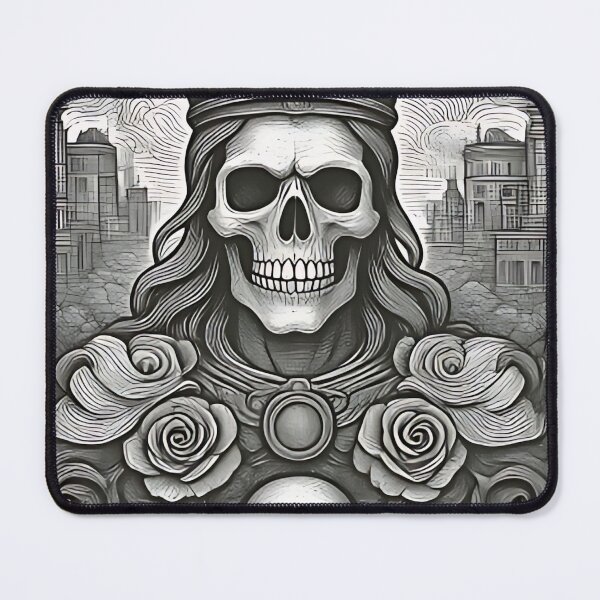 Item preview, Grimdark Lich King Crest | Industrial Gothic and Roses Etching designed and sold by DarkOriginArts.