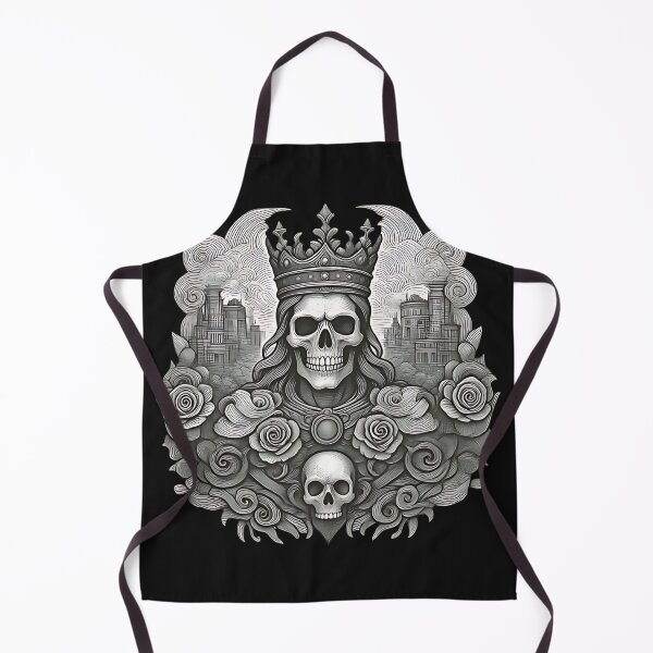Item preview, Grimdark Lich King Crest | Industrial Gothic and Roses Etching designed and sold by DarkOriginArts.
