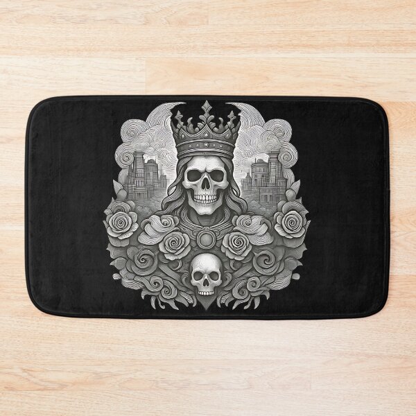 Item preview, Grimdark Lich King Crest | Industrial Gothic and Roses Etching designed and sold by DarkOriginArts.