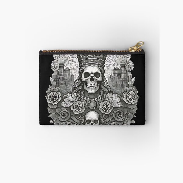 Artikelvorschau, Düsteres Wappen des Lichkönigs | Radierung mit Industriegotik und Rosen entworfen und verkauft von DarkOriginArts.