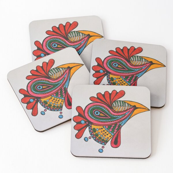 Item preview, Whimsical Folk Art Rooster – Colorful Boho Chicken Illustration designed and sold by Little Colour Kingdom.