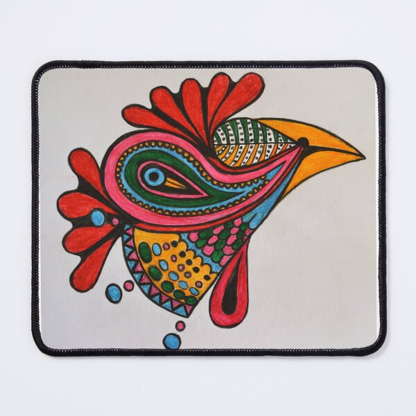 Item preview, Whimsical Folk Art Rooster – Colorful Boho Chicken Illustration designed and sold by Little Colour Kingdom.