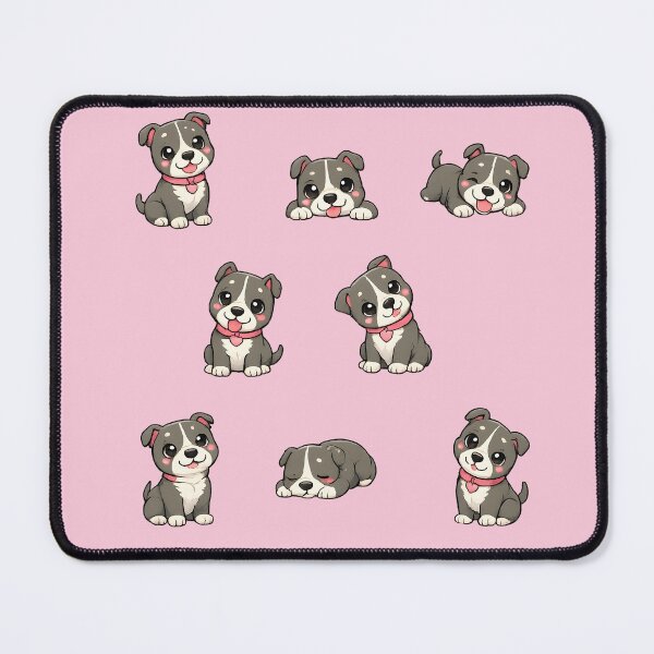 Item preview, Cute American Staffordshire Terrier Puppy Cartoon Pack | Kawaii Amstaff Dog Illustration designed and sold by blankTeeShirt.