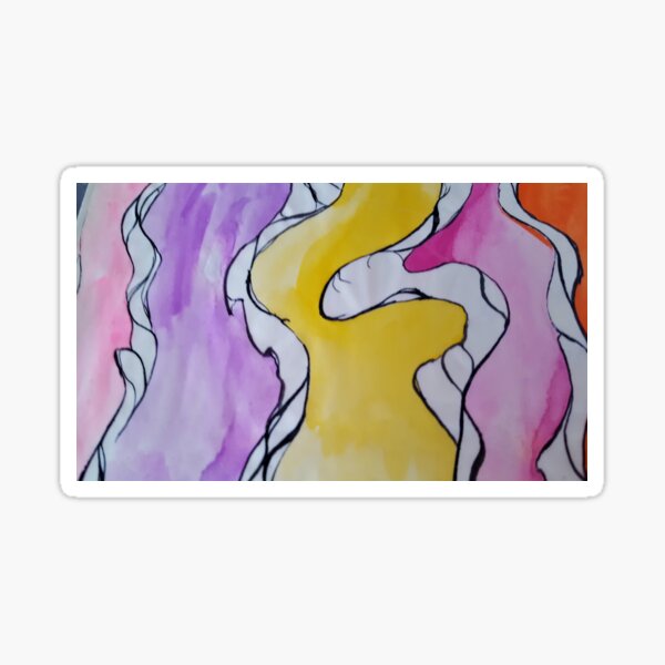 Rivers of watercolour psychedelia Sticker