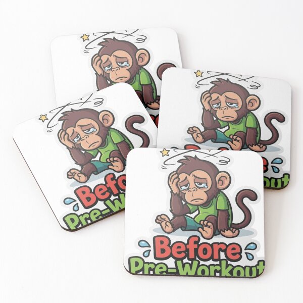Item preview, Funny Tired Monkey Before Pre-Workout Sticker designed and sold by JeevanStickers.