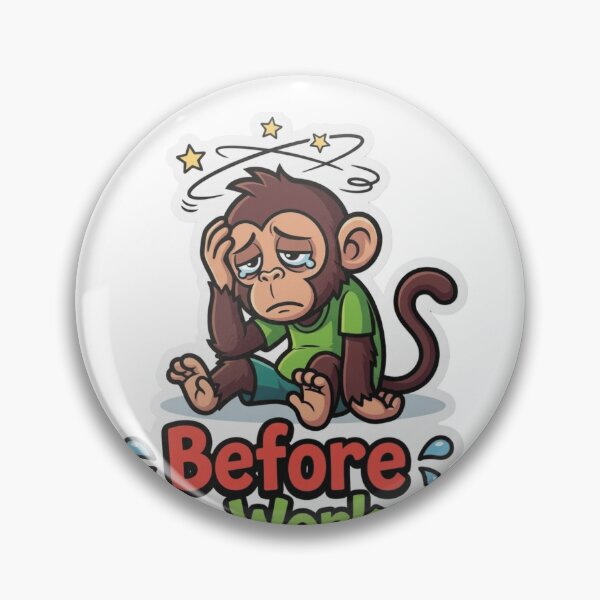 Item preview, Funny Tired Monkey Before Pre-Workout Sticker designed and sold by JeevanStickers.