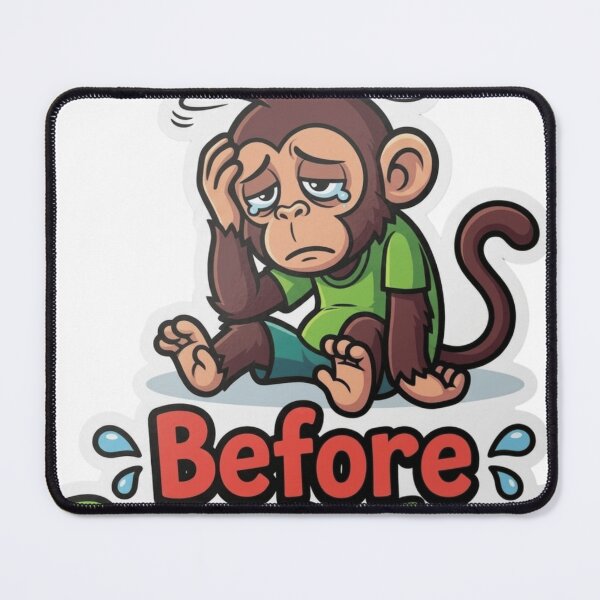 Item preview, Funny Tired Monkey Before Pre-Workout Sticker designed and sold by JeevanStickers.