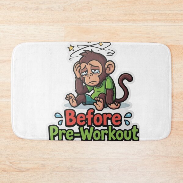 Item preview, Funny Tired Monkey Before Pre-Workout Sticker designed and sold by JeevanStickers.