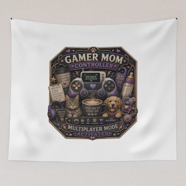 Item preview, Gamer Mom Controller T Shirt, Multiplayer Mode Activated Mug, Funny Gamer Mom Gift designed and sold by YMLux.