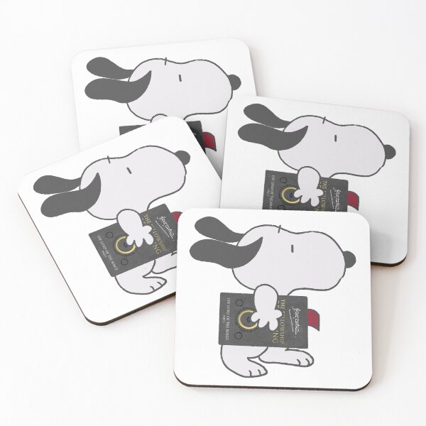 Item preview, snoopy reading fellowship of the ring lord of the rings designed and sold by liveawhimsylife.