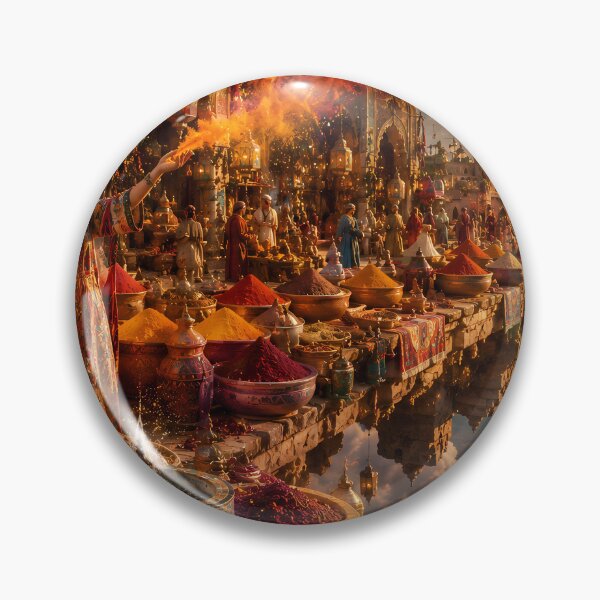 Item preview, Floating Moroccan Spice Market Above the Clouds — Magical Realism Fantasy Art designed and sold by Bossygraphicske.