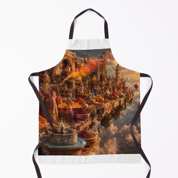 Item preview, Floating Moroccan Spice Market Above the Clouds — Magical Realism Fantasy Art designed and sold by Bossygraphicske.