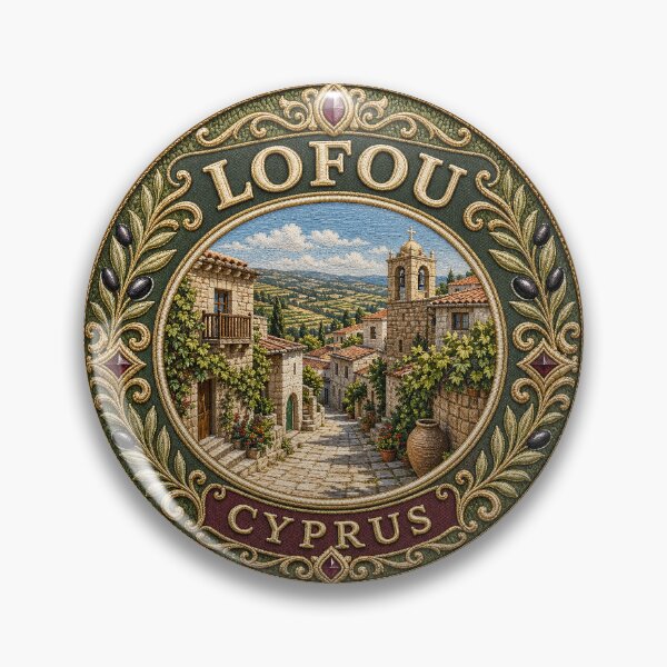 Item preview, Lofou, Cyprus – Stone village, bell tower & hilly landscape designed and sold by Girih.